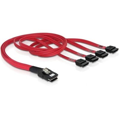 Cavo mini SAS 36pin a 4x SATA Rosso 0,5 m Cavo mini SAS 36pin a 4x SATA Rosso 0,5 m