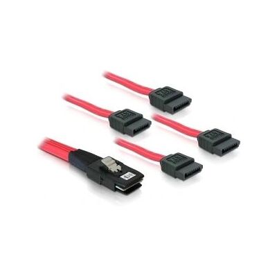 DeLOCK 1m SATA/SAS-kaapeli - Punainen - Sisäinen Tallennusliitin DeLOCK 1m SATA/SAS-kaapeli - Punainen - Sisäinen Tallennusliitin