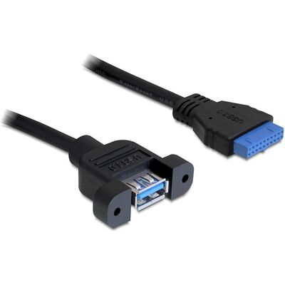 Delock USB 3.0 Pin Header Kabel - 50cm - Schwarz Delock USB 3.0 Pin Header Kabel - 50cm - Schwarz