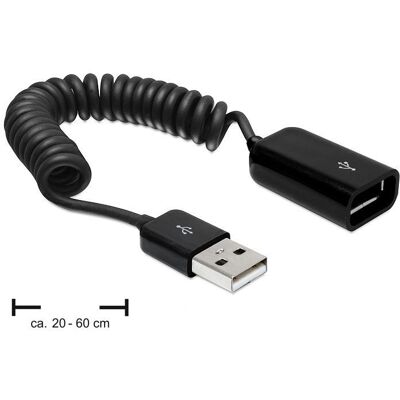 DeLOCK 0,6m USB 2.0 Verlängerungskabel - Schwarz DeLOCK 0,6m USB 2.0 Verlängerungskabel - Schwarz