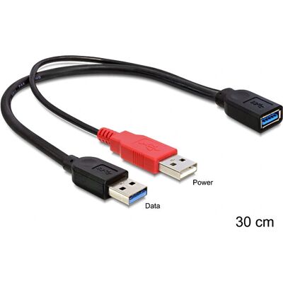 Delock USB 3.2 Gen 1 Kábel - 0,3 m, Fekete, Aranyozott érintkezők Delock USB 3.2 Gen 1 Kábel - 0,3 m, Fekete, Aranyozott érintkezők