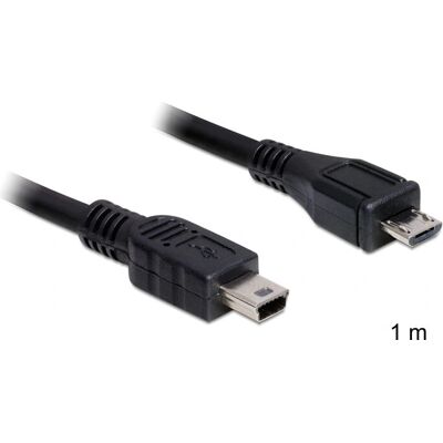Kabel DeLOCK Micro-USB B Mini-USB B - 1m USB 2.0 Czarny Kabel DeLOCK Micro-USB B Mini-USB B - 1m USB 2.0 Czarny