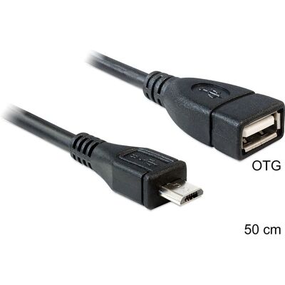 Delock 50cm USB Micro-B/USB 2.0-A Kabel - Schwarz Delock 50cm USB Micro-B/USB 2.0-A Kabel - Schwarz