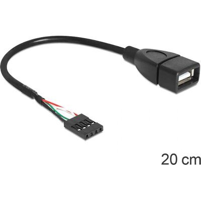 DeLOCK 83291 Inneres USB-Kabel - 20 cm Schwarz DeLOCK 83291 Inneres USB-Kabel - 20 cm Schwarz