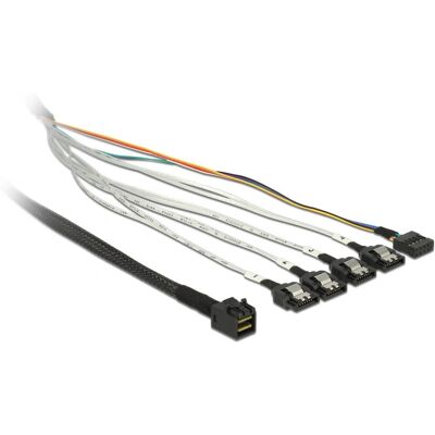 Delock 0,5m Mini SAS SFF-8643 ja 4 SATA kaapeli Delock 0,5m Mini SAS SFF-8643 ja 4 SATA kaapeli