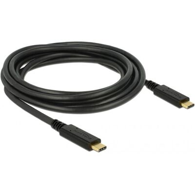 Delock USB-C Kaapeli 3m Musta - USB 2.0 - 5A - Malli 83325 Delock USB-C Kaapeli 3m Musta - USB 2.0 - 5A - Malli 83325