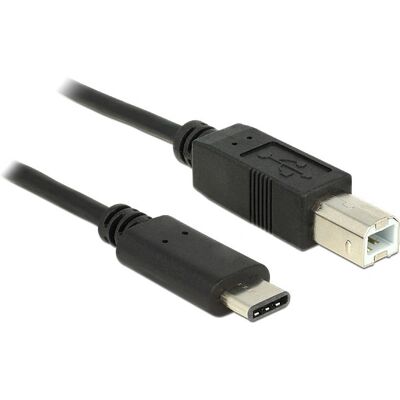 DeLOCK 0,5 m USB-C till USB-B Kabel - Schwarz DeLOCK 0,5 m USB-C till USB-B Kabel - Schwarz