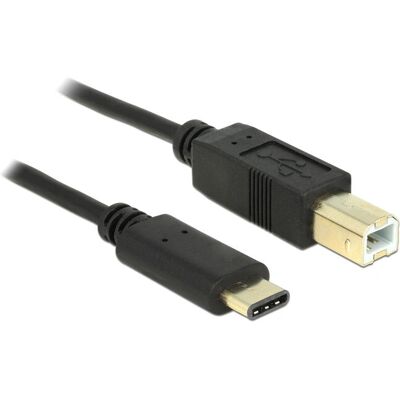 Delock USB-kabel 2m USB 2.0 Type-C til Type-B Sort Delock USB-kabel 2m USB 2.0 Type-C til Type-B Sort