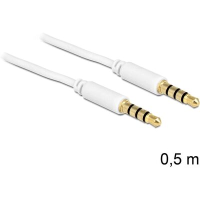 DeLOCK 3,5 mm - 3,5 mm Audio Kabel 0,5m Weiß DeLOCK 3,5 mm - 3,5 mm Audio Kabel 0,5m Weiß