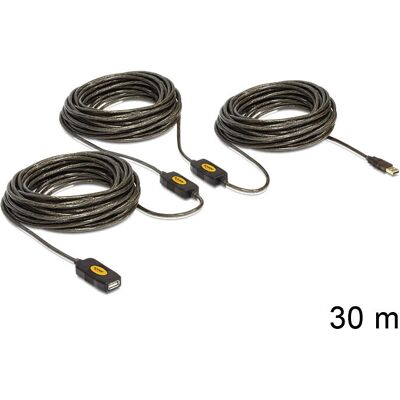 Delock 30m USB 2.0 Verlängerungskabel - Schwarz Delock 30m USB 2.0 Verlängerungskabel - Schwarz