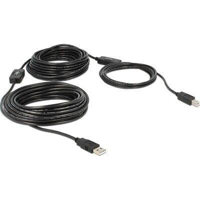 DeLOCK 20m USB 2.0 A-B Cable - Active, Black DeLOCK 20m USB 2.0 A-B Cable - Active, Black