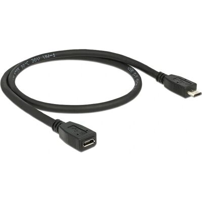 DeLOCK 0,5 m USB 2.0 Micro-USB B Verlängerungskabel DeLOCK 0,5 m USB 2.0 Micro-USB B Verlängerungskabel