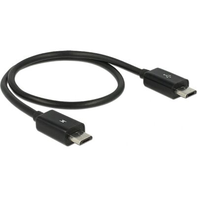 DeLOCK USB Micro B OTG Ladekabel - 30cm - Schwarz DeLOCK USB Micro B OTG Ladekabel - 30cm - Schwarz
