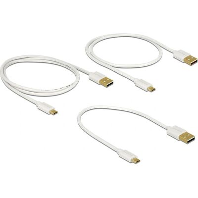 DeLOCK 83679 USB-Kabel - 3er Set, Weiß, Micro-B & USB-A DeLOCK 83679 USB-Kabel - 3er Set, Weiß, Micro-B & USB-A