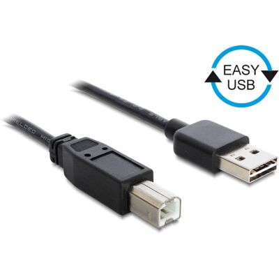 DeLOCK 0,5 m USB 2.0 Kabel mit reversiblen A-B Anschluss - USB Kabel DeLOCK 0,5 m USB 2.0 Kabel mit reversiblen A-B Anschluss - USB Kabel