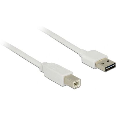 DeLOCK 2m USB 2.0 A auf B reversibles weißes Kabel DeLOCK 2m USB 2.0 A auf B reversibles weißes Kabel
