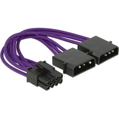 DeLOCK 83705 Stromkabel - 8-poliger PCIe, 4-polige Molex, 0,15 m - Lila DeLOCK 83705 Stromkabel - 8-poliger PCIe, 4-polige Molex, 0,15 m - Lila