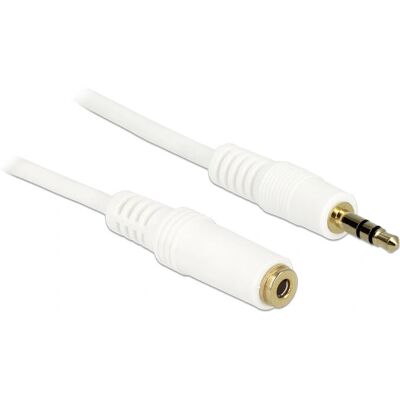 DeLOCK 3,5 mm M-F 2 m Audio Kabel Weiß - Audiokabel DeLOCK 3,5 mm M-F 2 m Audio Kabel Weiß - Audiokabel