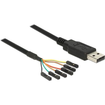 DeLOCK 1,8m USB til Seriell Omformer - FTDI 232RL - Sort DeLOCK 1,8m USB til Seriell Omformer - FTDI 232RL - Sort