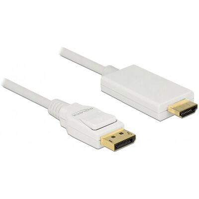 Delock 83819 Video Kabel Adapter - 3m - DisplayPort HDMI Weiß Delock 83819 Video Kabel Adapter - 3m - DisplayPort HDMI Weiß