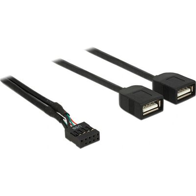 DeLOCK USB Kabel 2x USB-A - 40cm - Schwarz - Intern USB 2.0 DeLOCK USB Kabel 2x USB-A - 40cm - Schwarz - Intern USB 2.0