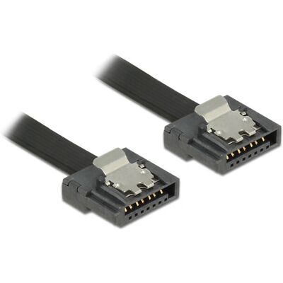 DeLOCK 0,5m SATA Flexi Kaapeli - SATA 6Gbps - Musta DeLOCK 0,5m SATA Flexi Kaapeli - SATA 6Gbps - Musta