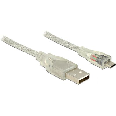 DeLOCK 5m USB 2.0 Micro-B Kabel - Transparent DeLOCK 5m USB 2.0 Micro-B Kabel - Transparent