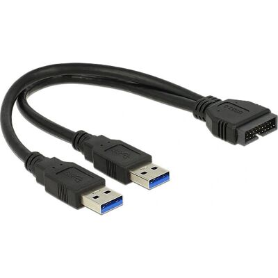 Delock USB Adapter Kabel - 2x USB 3.0 A - Schwarz Delock USB Adapter Kabel - 2x USB 3.0 A - Schwarz