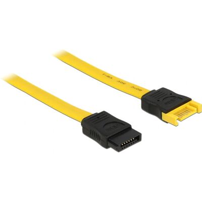 Câble SATA DeLOCK 0,7 m 2xSATAIII - SATA 6 Gb/s, 7 broches, Noir, Jaune Câble SATA DeLOCK 0,7 m 2xSATAIII - SATA 6 Gb/s, 7 broches, Noir, Jaune