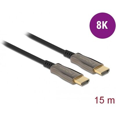 Delock HDMI Kaapeli - 15m - 8K 60Hz - Valonauha - Musta Delock HDMI Kaapeli - 15m - 8K 60Hz - Valonauha - Musta