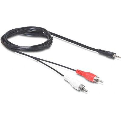 Delock 3,5mm auf 2x RCA Audiokabel - 5m Schwarz Delock 3,5mm auf 2x RCA Audiokabel - 5m Schwarz