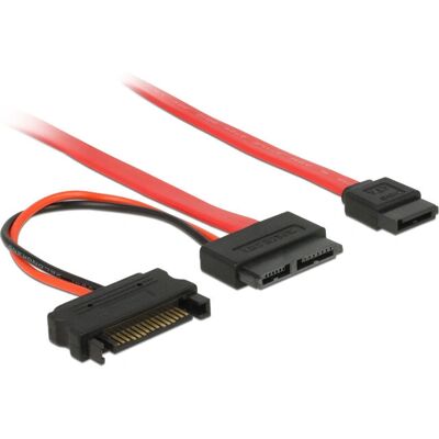 Cablu SATA Subțire DeLOCK - 30cm - Roșu Cablu SATA Subțire DeLOCK - 30cm - Roșu