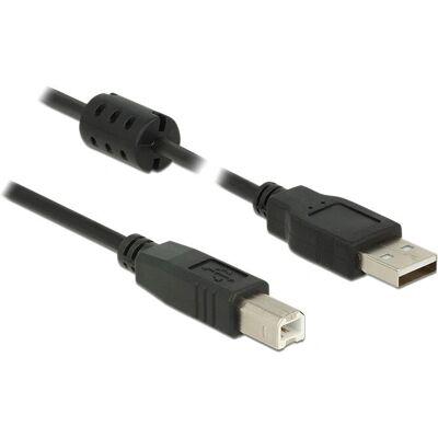 DeLOCK 5m USB 2.0 A til B Kabel - Sort DeLOCK 5m USB 2.0 A til B Kabel - Sort