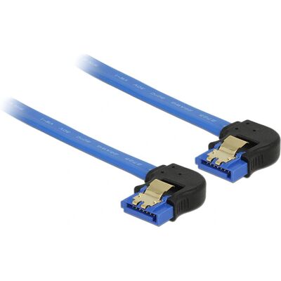 Cavo SATA DeLOCK 85096 - 30cm - Blu - Supporta SATA 150/300/600 - Angolato Cavo SATA DeLOCK 85096 - 30cm - Blu - Supporta SATA 150/300/600 - Angolato