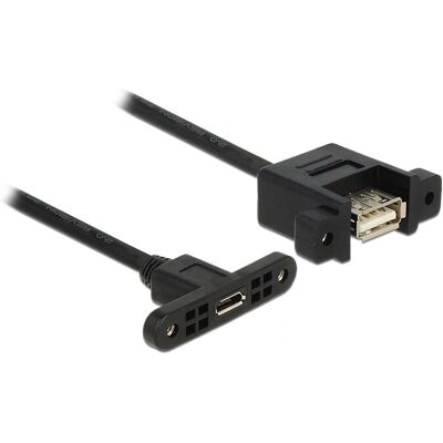 Delock USB förlängningskabel - 0,25m, Svart, Micro-USB B / USB A Delock USB förlängningskabel - 0,25m, Svart, Micro-USB B / USB A
