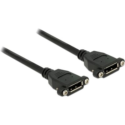 DeLOCK 0,5m DisplayPort Naaras-naarallinen jatko - Musta DeLOCK 0,5m DisplayPort Naaras-naarallinen jatko - Musta