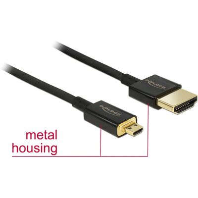DeLOCK 85119 HDMI-Kabel - 0,25 m - Micro HDMI zu HDMI - Schwarz DeLOCK 85119 HDMI-Kabel - 0,25 m - Micro HDMI zu HDMI - Schwarz