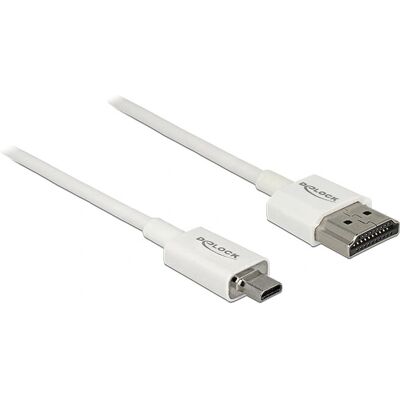 Cavo HDMI DeLOCK 85148 - 0,5m - Bianco - 4K, Ethernet, 3D Cavo HDMI DeLOCK 85148 - 0,5m - Bianco - 4K, Ethernet, 3D