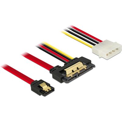 DeLOCK 85230 SATA-kábel - 0,3m - Fekete - SATA 7-pins + Molex DeLOCK 85230 SATA-kábel - 0,3m - Fekete - SATA 7-pins + Molex