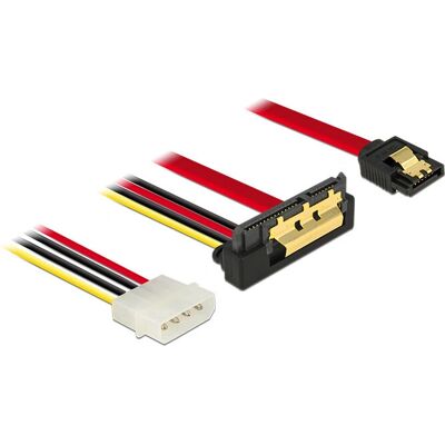 DeLOCK SATA-Kabel - 0,3 m, Schwarz, 7-polig + Molex 4-polig - SATA 22-polig DeLOCK SATA-Kabel - 0,3 m, Schwarz, 7-polig + Molex 4-polig - SATA 22-polig