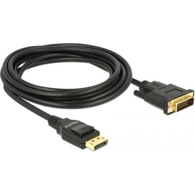 Delock 85314 Videokabeladapter - 3m DisplayPort DVI-D Svart Delock 85314 Videokabeladapter - 3m DisplayPort DVI-D Svart