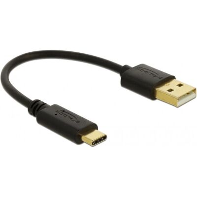 Delock USB-Kabel - 15cm - Schwarz - USB A auf USB C Delock USB-Kabel - 15cm - Schwarz - USB A auf USB C