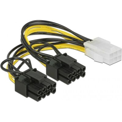 DeLOCK Stromkabel - 15cm - 6-polig zu 8-poliger PCIe - Verriegelt DeLOCK Stromkabel - 15cm - 6-polig zu 8-poliger PCIe - Verriegelt
