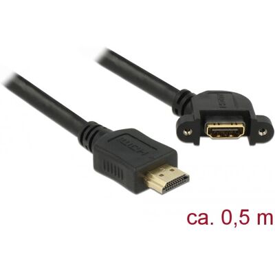 DeLOCK 85467 HDMI Kabel - 50cm - Schwarz - 4K & Ethernet - Typ A DeLOCK 85467 HDMI Kabel - 50cm - Schwarz - 4K & Ethernet - Typ A