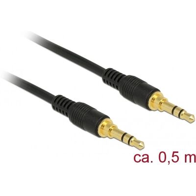 Cavo Audio DeLOCK 85545 - 0,5m - Nero - Jack 3,5mm Stereo Cavo Audio DeLOCK 85545 - 0,5m - Nero - Jack 3,5mm Stereo