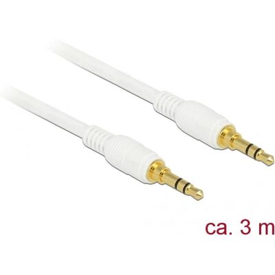 DeLOCK 85552 Audiokabel - 3 m, 3,5 mm, Weiß - Audiokabel DeLOCK 85552 Audiokabel - 3 m, 3,5 mm, Weiß - Audiokabel