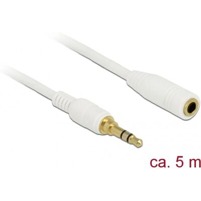 Delock 85591 Audiokabel - 5m Verlängerung - Weiß Delock 85591 Audiokabel - 5m Verlängerung - Weiß