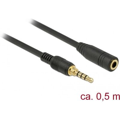 DeLOCK 85627 Audiokabel - 0,5 m - Schwarz - Verlängerungskabel DeLOCK 85627 Audiokabel - 0,5 m - Schwarz - Verlängerungskabel