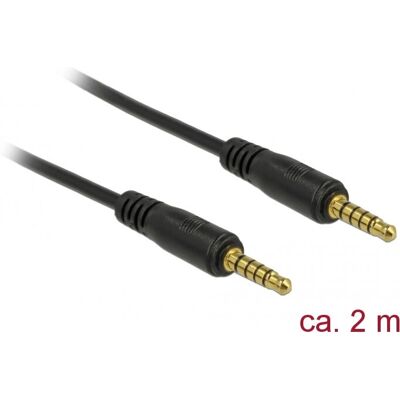 DeLock 85697 Audiokabel - 2m, Schwarz, 3,5mm Stereo DeLock 85697 Audiokabel - 2m, Schwarz, 3,5mm Stereo