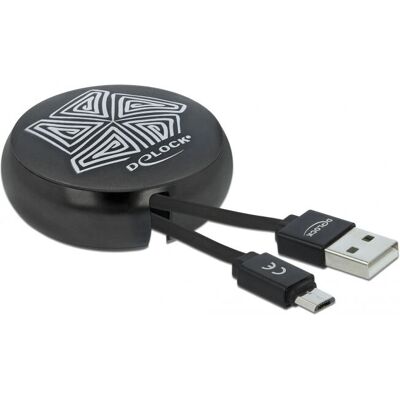 Cavo USB DeLOCK 85818 - Retrattile, 0.92 m, USB A USB C - Nero Cavo USB DeLOCK 85818 - Retrattile, 0.92 m, USB A USB C - Nero